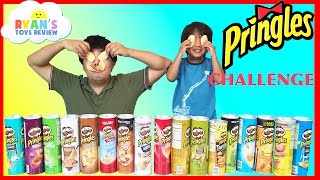 PRINGLES CHALLENGE Potato Chip Flavors Tasting Contest Ryan ToysReview [upl. by Esetal]