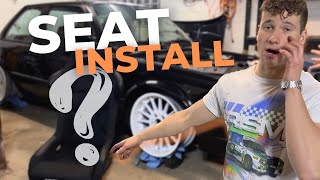 INSTALLING SEATS IN THE E30 corbeau fx1 pro [upl. by Queridas]