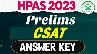 HPAS Prelims 2023  CSAT  Answer Key [upl. by Bashuk]