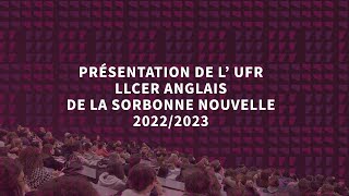 Présentation de lUFR LLCER anglais [upl. by Goraud]