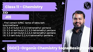 Find correct IUPAC name of tetratertbutylmethane 1 33di butyl2244tetramethyl pentane [upl. by Ellon]