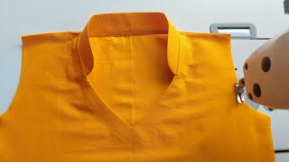 Easy Half Collar Neck Cutting And Sewing Professional Tailoring [upl. by Orfurd]