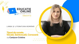 Limba și literatura română Clasa a Va Tipuri de sunete Vocală Semivocală Consoană [upl. by Netsrek264]