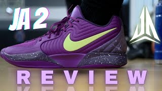 Nike Ja 2 On Court Review Purple Sky Worth the Hype [upl. by Namien]