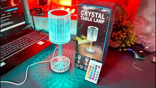 Crystal Table Lamp 🔥 Unbox and Review  Touch Control Decorative Table Light Lamp [upl. by Disraeli]