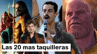 LAS 20 PELICULAS MAS TAQUILLERAS DEL 2018 AQUAMAN INFINITY WAR BOHEMIAN RHAPSODY [upl. by Kory]