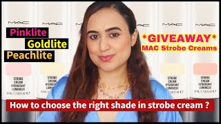 How to pick MAC Strobe Cream Shade  Pinklite Goldlite amp Peachlite  Waysheblushes [upl. by Adnuahs]