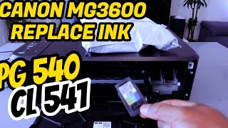 Canon MG3600 All In One Printer REPLACE INK Cartridges and INK Setup [upl. by Raseta]