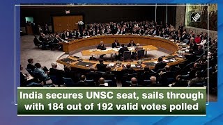 India secures UNSC seat sails through with 184 out of 192 valid votes polled [upl. by Ahsieka]