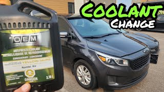 Coolant Change  KIA SedonaSorento 2015 to 2021 [upl. by Rosalinda]