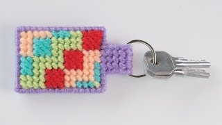 Needlepoint Basics Plastic Canvas Keychain [upl. by Brynna]