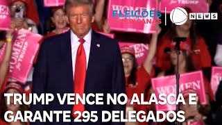 Trump vence no Alasca e garante votos de 295 delegados [upl. by Alecia466]