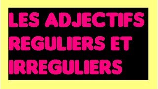 Leçon 2 LES ADJECTIFS REGULIERS ET IRREGULIERS [upl. by Htebsil582]