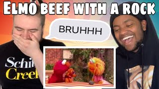 elmo having beef with a rock for 6 minutes REACTION [upl. by Ahsitel]