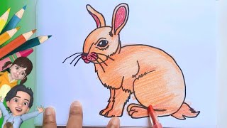 drawing painting and coloring for kids amp toddlersdraw rabbit kidsart drawforkid drawanimal [upl. by Trent]