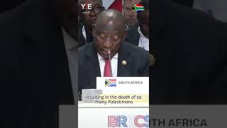 Ramaphosa Speaks on Gaza war at BRICS in Russia [upl. by Ahsiekim495]