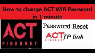 How to change ACT WiFi Password in 1 minute [upl. by Trin]