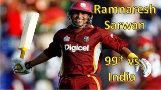 🏏 RamnareshSarwans unbeaten 99 104b vs India Ahmedabad 2002 Fours8 Batting [upl. by Berte]