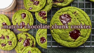 Matcha Chocolate Chunk Cookies  Vegan Dessert Recipes [upl. by Ethelda511]