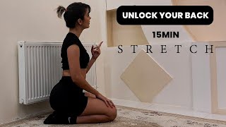 15 MIN BACK PAIN RELIEF STRETCHES No Equipment [upl. by Dewey]