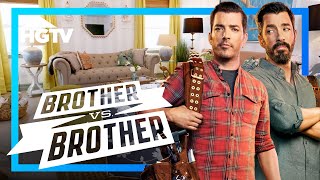 BOLD Living Room Transformations in Los Angeles  Brother vs Brother  HGTV [upl. by Ocir]