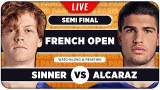 SINNER vs ALCARAZ • French Open 2024 SF • LIVE Tennis Watchalong Stream [upl. by Akcirret]