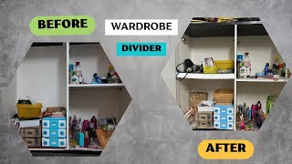 How to Divide Wardrobe  Increase wardrobe storage  DIY 200Rs [upl. by Kermie256]