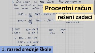 Procentni račun  matematika za 1 razred srednje škole [upl. by Dranrev]