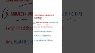 Formation 5। Transformation of Assertive to Exclamatory sentence। English grammar [upl. by Mordecai854]