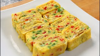 Korean rolled omelette Gyeranmari 계란말이 [upl. by Olympias]