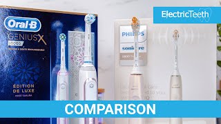 OralB Genius X vs Sonicare 9900 Prestige [upl. by Uwkuhceki]