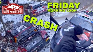 BIG MISTAKES AND CRASH  WRC RALLY MONTE CARLO 2024  Morning LOOP [upl. by Atoiyanap]