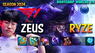 T1 Zeus RYZE vs SETT Top  Patch 1421 EUW Ranked WORLDS 2024 Bootcamp  lolrec [upl. by Rance]