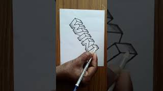 Pencil Drawing Win 3D Letters Writing shorts [upl. by Free]