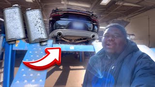 MID MUFFLER DELETE ON MY 2015 DODGE CHARGER SRT 392 BRUTAL DOWNSHIFTS [upl. by Frodine]