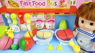 Baby doll Kitchen food bus toys and baby Doli play [upl. by Gerek360]