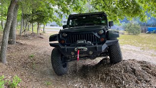 Jeep Wrangler JKJKU Rough Country front sway bar disconnect install and demonstration [upl. by Ayra830]