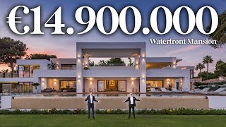 Touring €14900000 Waterfront Modern Mega Mansion with Erik Conover in Marbella Spain  Drumelia [upl. by Mariel289]