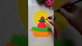 Very easy ghatsthapna rangoli designs navratri special rangoli designs  navratri colours 2024 [upl. by Ynnol]