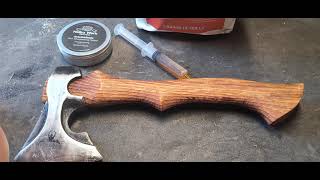 Axe Maintenance Preserving wood handle Maintaining Steel head Leather preservation Sharpening [upl. by Monroe]