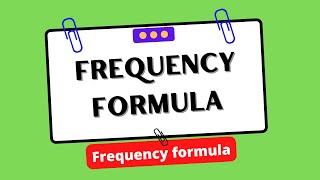 Frequency formula unit is hertz [upl. by Halladba176]