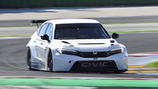 Honda Civic Type R FL5 TCR Race Car testing on track Accelerations Fly Bys amp Sound [upl. by Nnazus]