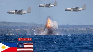 US Ghostrider AC 130J Destroys Chinese Ship in South China Sea [upl. by Ballard]