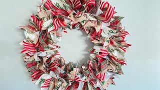 Easy Ribbon Christmas Wreath DIY  Christmas Decorations  Wreath Tutorial [upl. by Aicenra571]