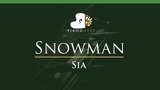 Sia  Snowman  LOWER Key Piano Karaoke  Sing Along [upl. by Bradski832]