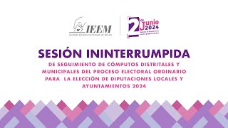 Sesión Ininterrumpida de Seguimiento de Cómputos Distritales y Municipales 2024 6ª Parte [upl. by Eiramanig82]