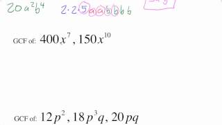 Finding GCF of Monomials [upl. by Daffodil]