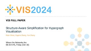 StructureAware Simplification for Hypergraph Visualization  Fast Forward  VIS 2024 [upl. by Eidnak]