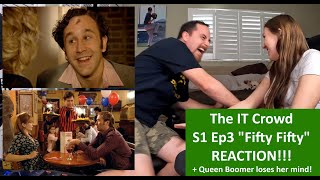 Americans React  THE IT CROWD  Fifty Fifty Season 1 Episode 3  REACTION [upl. by Lu373]