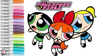 Powerpuff Girls Coloring Book Page Blossom Bubbles Buttercup PPG  SPRiNKLED DONUTS [upl. by Kruter]